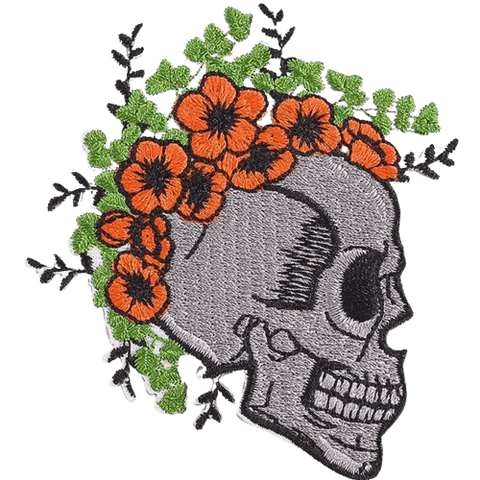 Skull & Gothic Iron-On Patches – Cool Embroidered Appliques for Custom Dog Bandanas & Pet Accessories