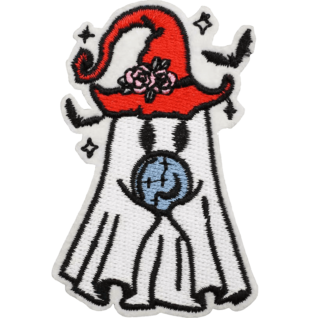Cute Ghost Embroidered Patches – Halloween Iron-On Appliques for Custom Dog Bandanas & Pet Accessories