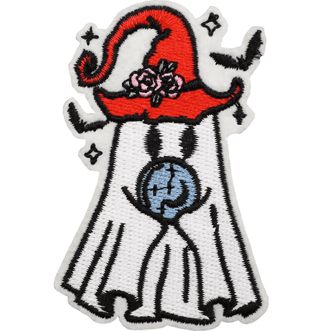 Cute Ghost Embroidered Patches – Halloween Iron-On Appliques for Custom Dog Bandanas & Pet Accessories