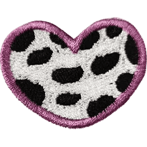 Heart Shape Embroidered Patches – Cute Iron-On Appliques for Custom Dog Bandanas