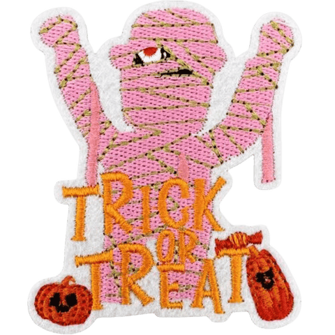 Pink Halloween Embroidered Patches – Cute Iron-On Appliques for Custom Dog Bandanas & Pet Accessories