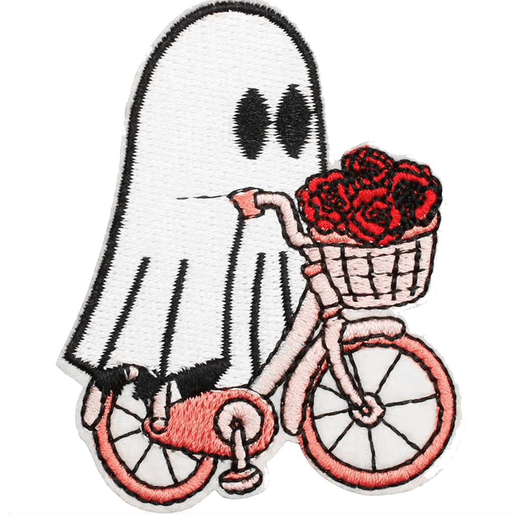 Cute Ghost Embroidered Patches – Halloween Iron-On Appliques for Custom Dog Bandanas & Pet Accessories