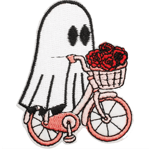 Cute Ghost Embroidered Patches – Halloween Iron-On Appliques for Custom Dog Bandanas & Pet Accessories