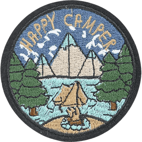 Outdoor Adventure Embroidered Patches – Camping & Hiking Add-On for Custom Dog Bandanas
