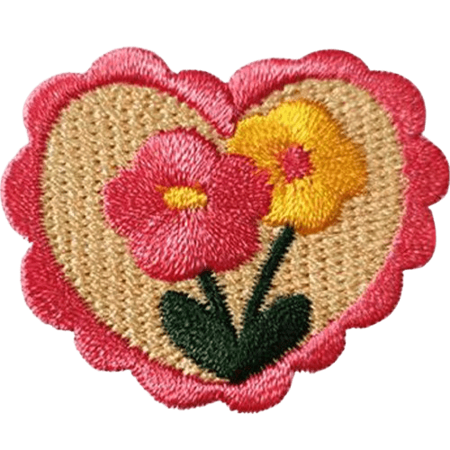 Heart Shape Embroidered Patches – Cute Iron-On Appliques for Custom Dog Bandanas