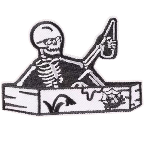 Halloween Skeleton & Ghost Iron-On Patches – Spooky Embroidered Appliques for Jackets, Bags & DIY Crafts