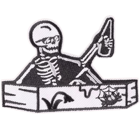 Halloween Skeleton & Ghost Iron-On Patches – Spooky Embroidered Appliques for Jackets, Bags & DIY Crafts