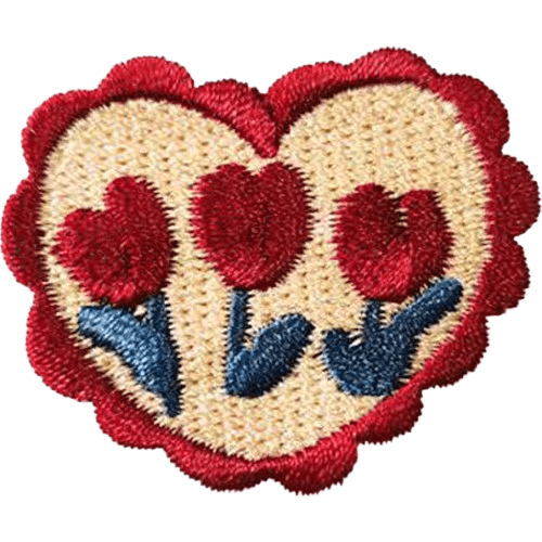 Heart Shape Embroidered Patches – Cute Iron-On Appliques for Custom Dog Bandanas