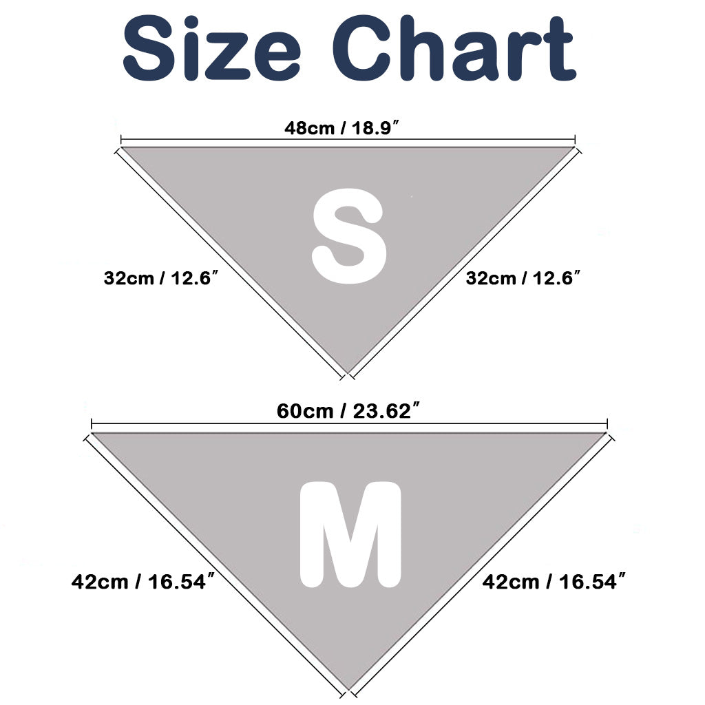 Moreloveu custom dog bandana size chart showing small and medium measurements