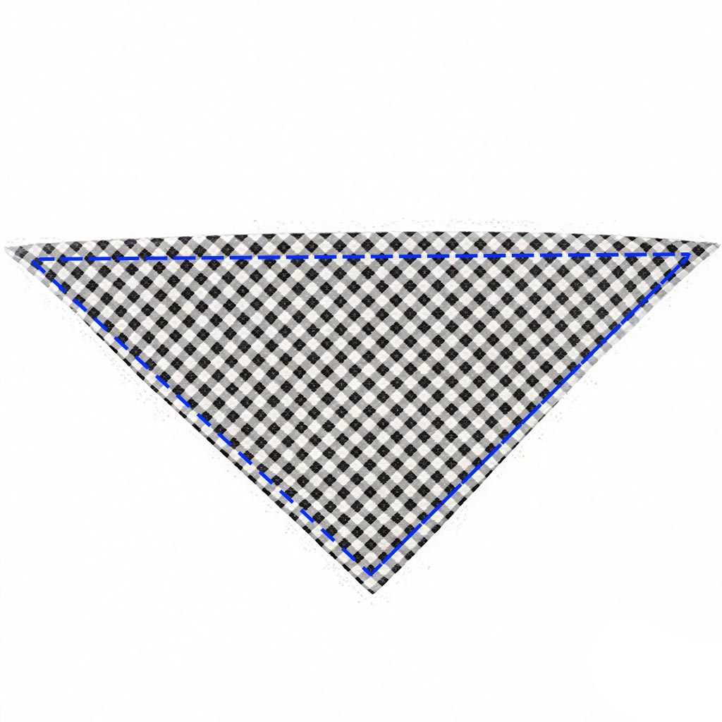 Moreloveu custom gingham plaid dog bandana in black and white checkered pattern flat lay on white background