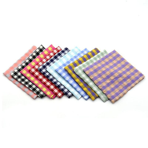 Moreloveu custom gingham plaid dog bandanas personalized checkered pet scarves folded in multiple colors