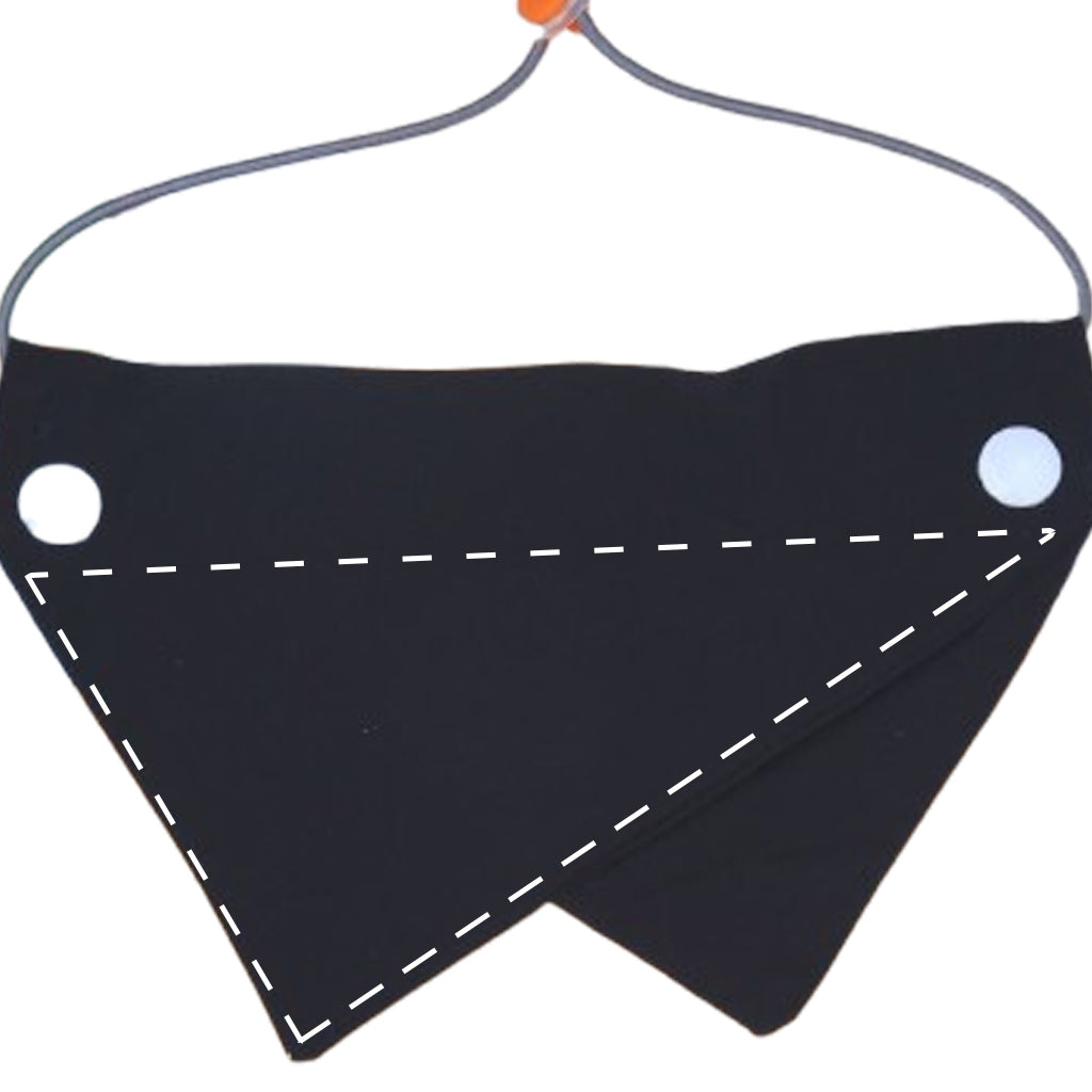 Moreloveu custom reversible dog bandana black with snap buttons pet scarf