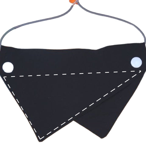 Moreloveu custom reversible dog bandana black with snap buttons pet scarf
