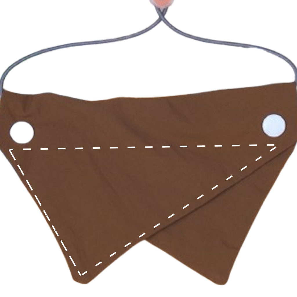 Moreloveu custom reversible dog bandana brown with snap buttons pet scarf