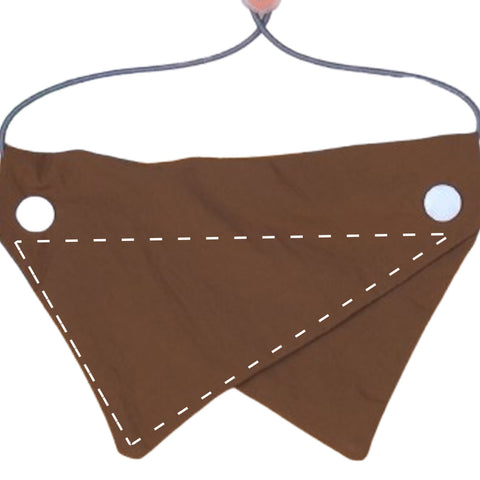 Moreloveu custom reversible dog bandana brown with snap buttons pet scarf
