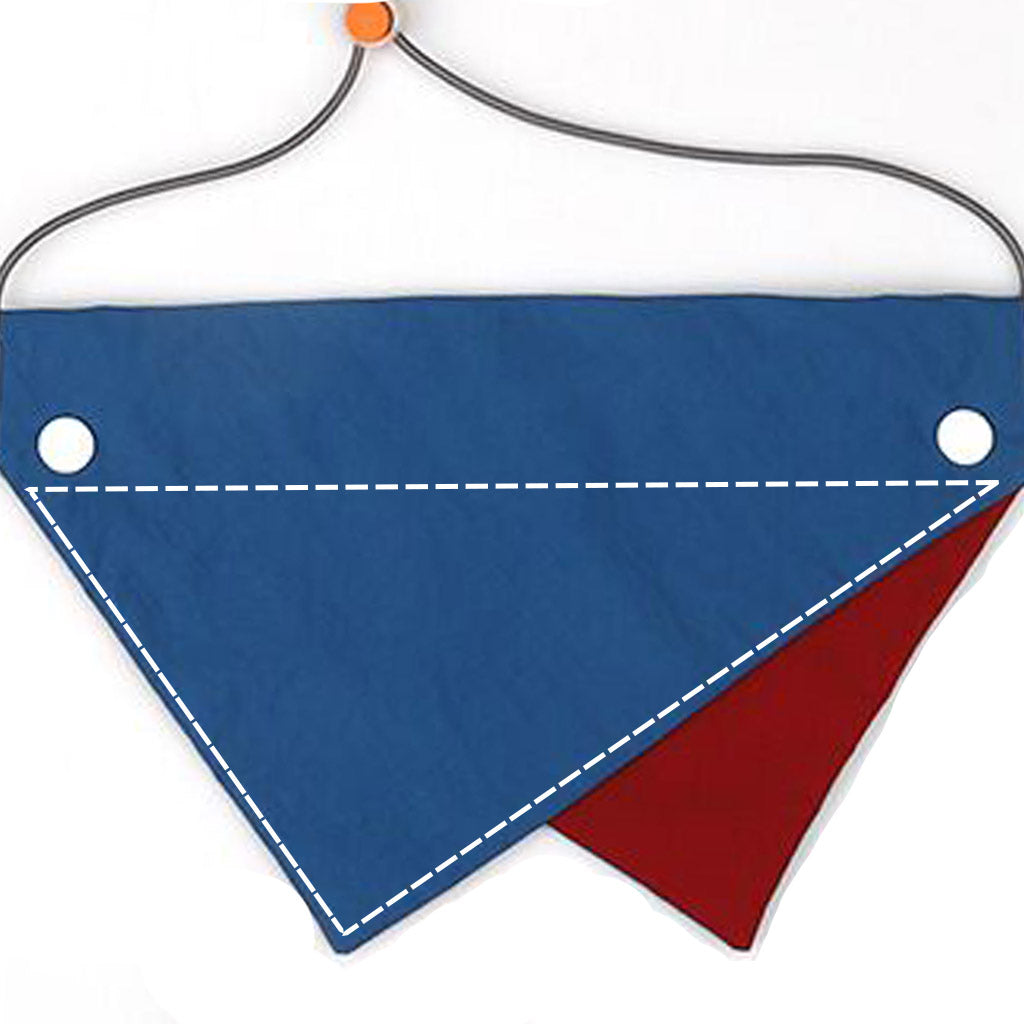 Moreloveu custom reversible dog bandana dark blue and red with snap buttons pet scarf