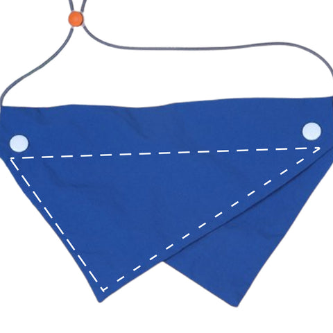 Moreloveu custom reversible dog bandana dark blue with snap buttons pet scarf
