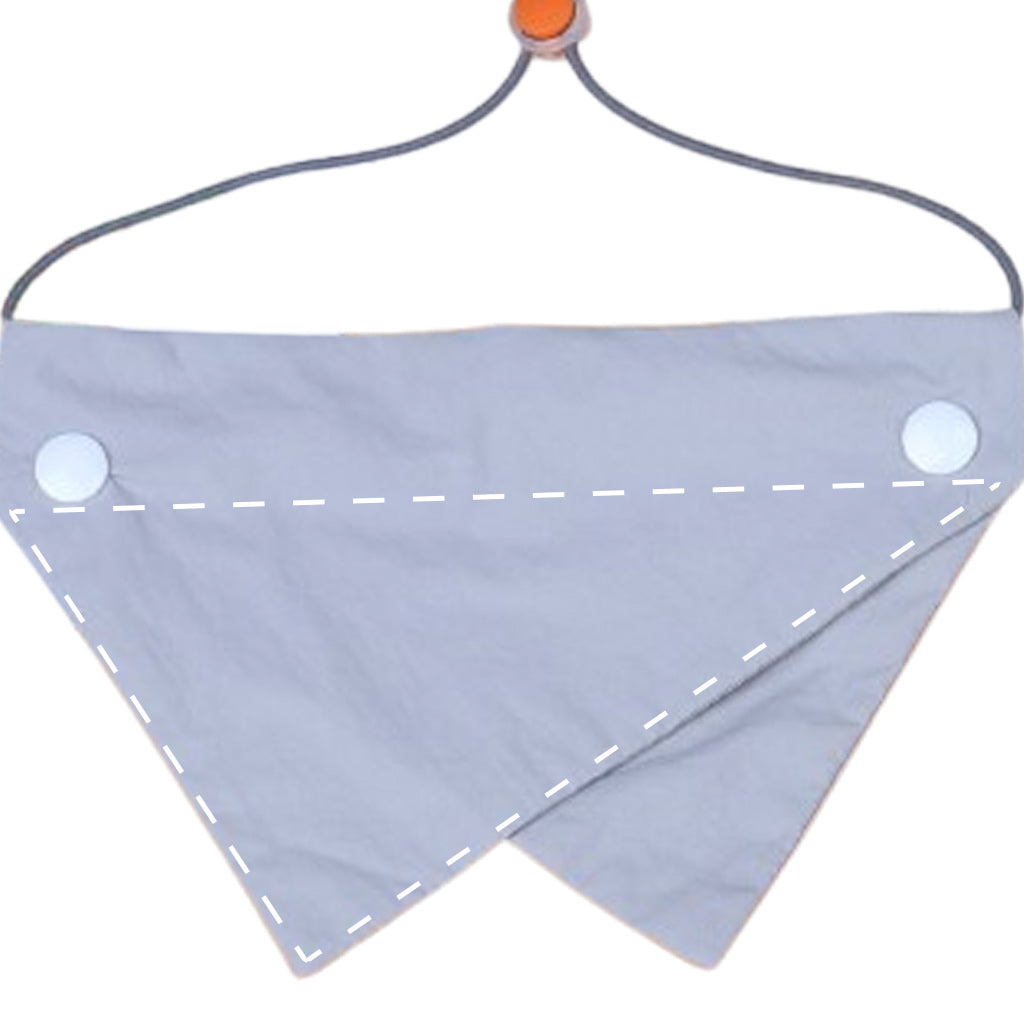Moreloveu custom reversible dog bandana gray with snap buttons pet scarf