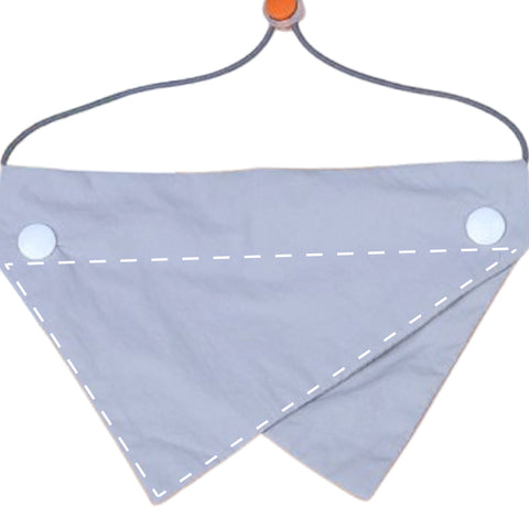 Moreloveu custom reversible dog bandana gray with snap buttons pet scarf