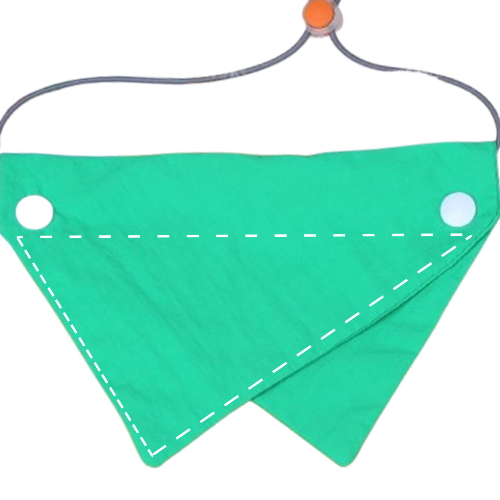 Moreloveu custom reversible dog bandana green with snap buttons pet scarf