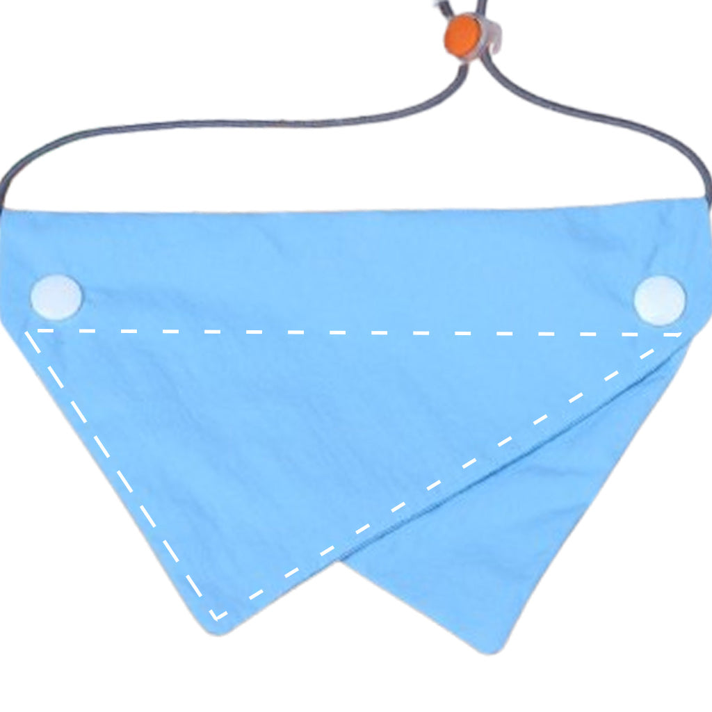 Moreloveu custom reversible dog bandana light blue with snap buttons pet scarf