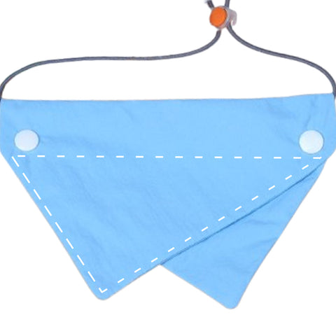 Moreloveu custom reversible dog bandana light blue with snap buttons pet scarf