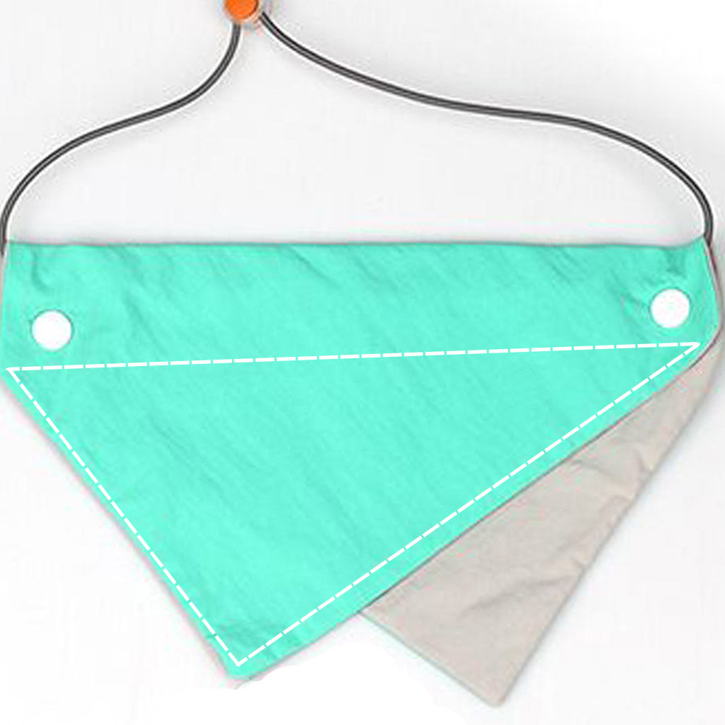 Moreloveu custom reversible dog bandana light green and gray with snap buttons pet scarf