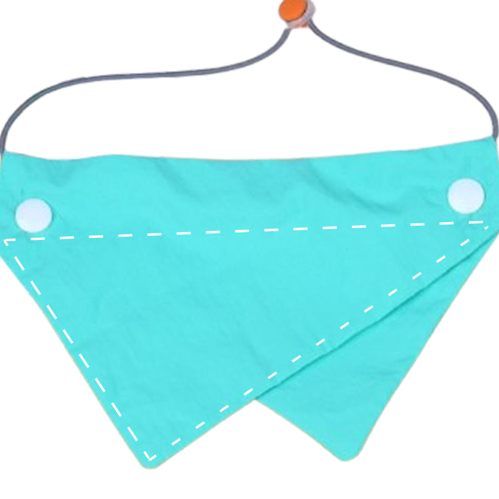 Moreloveu custom reversible dog bandana light green with snap buttons pet scarf