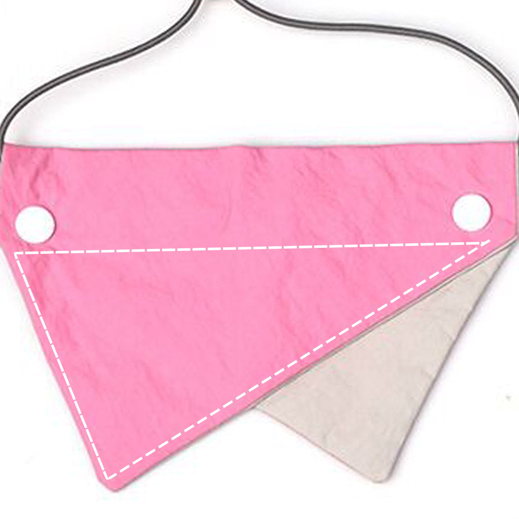 Moreloveu custom reversible dog bandana pink and gray with snap buttons pet scarf