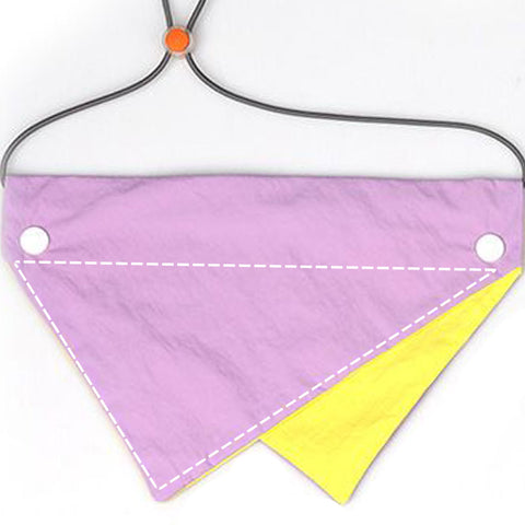 Moreloveu custom reversible dog bandana purple and yellow with snap buttons pet scarf