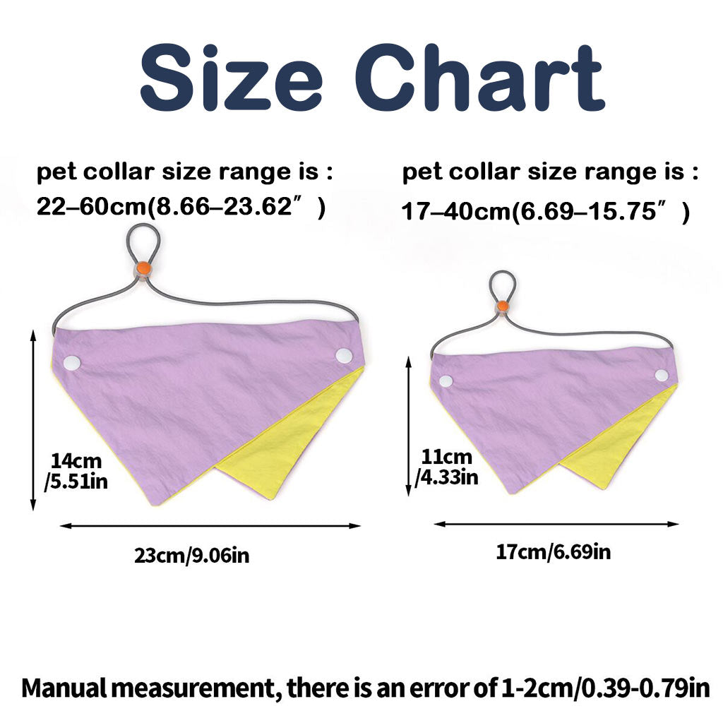 Moreloveu custom reversible dog bandana size chart s m with snap buttons pet scarf