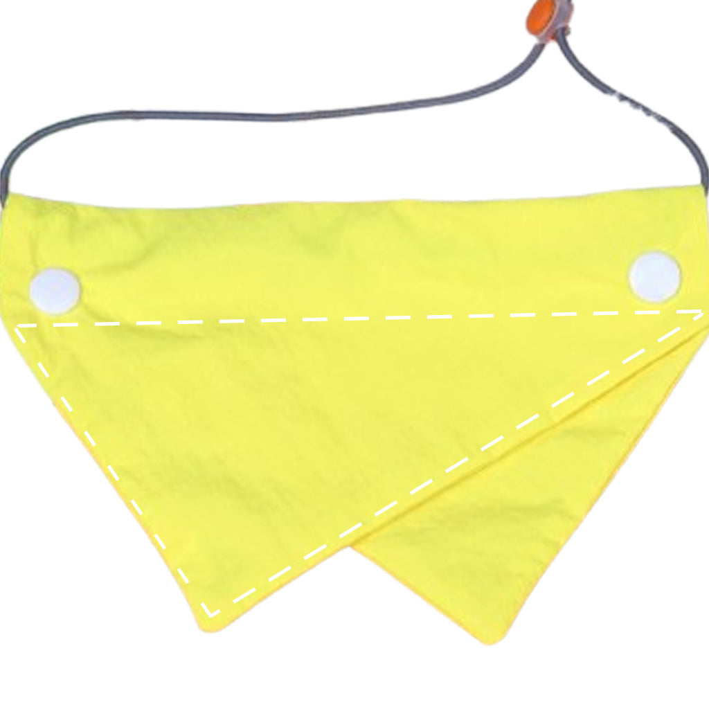 Moreloveu custom reversible dog bandana yellow with snap buttons pet scarf