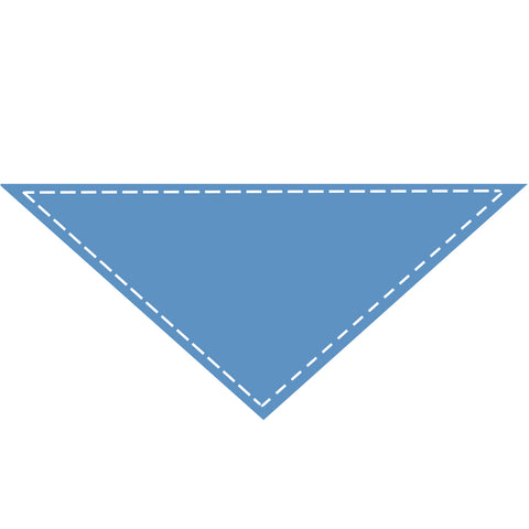 Moreloveu custom solid color blue dog bandana with marked customizable print area on white background