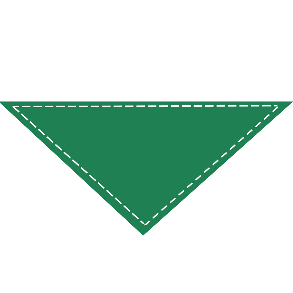 Moreloveu custom solid color green dog bandana with marked customizable print area on white background