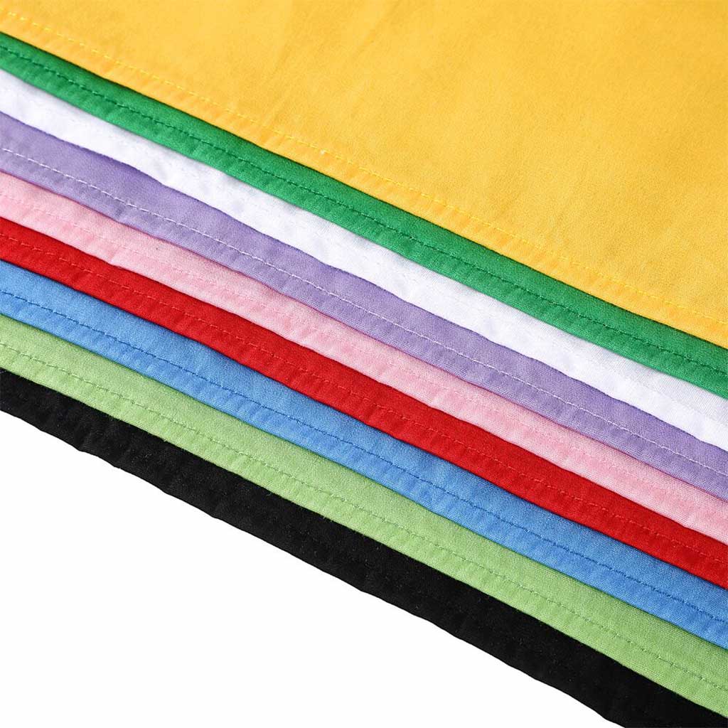 Moreloveu custom solid color dog bandanas in multiple colors detail view of fabric and stitching