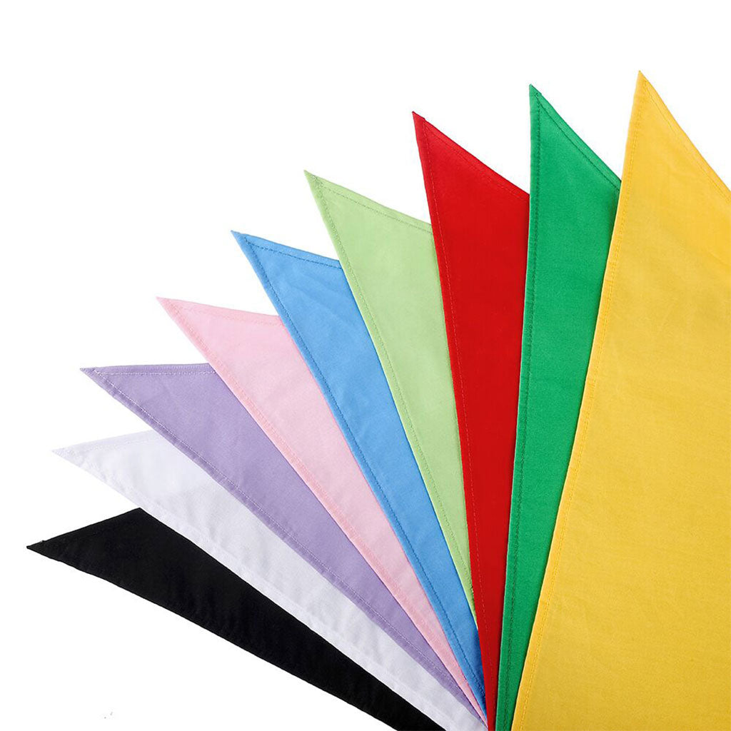 Moreloveu custom solid color dog bandanas shown in multiple colors fan display on white background