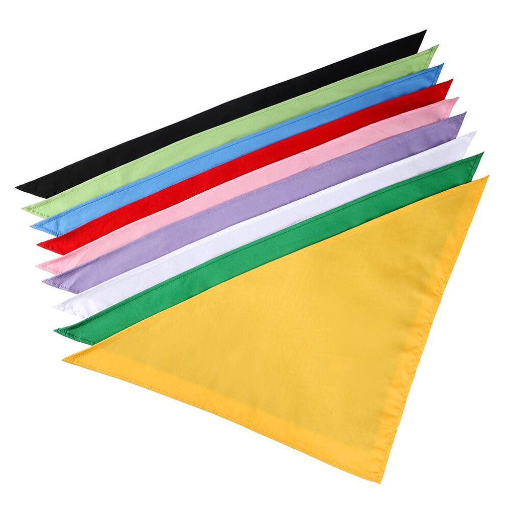 Moreloveu custom solid color dog bandanas in multiple colors flat lay on white background