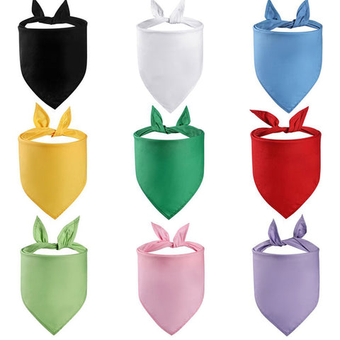 Moreloveu custom solid color dog bandanas – personalized pet scarves shown in multiple color options