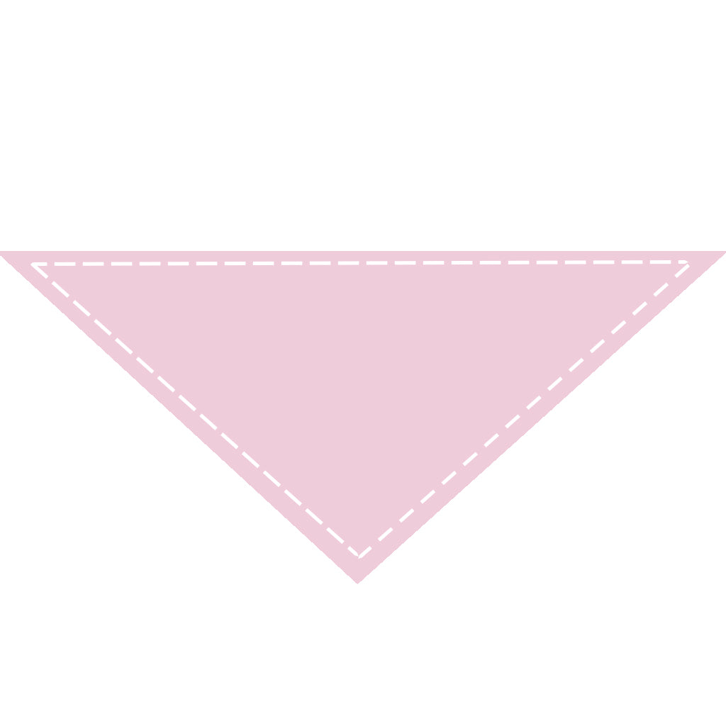 Moreloveu custom solid color pink dog bandana with marked customizable print area on white background