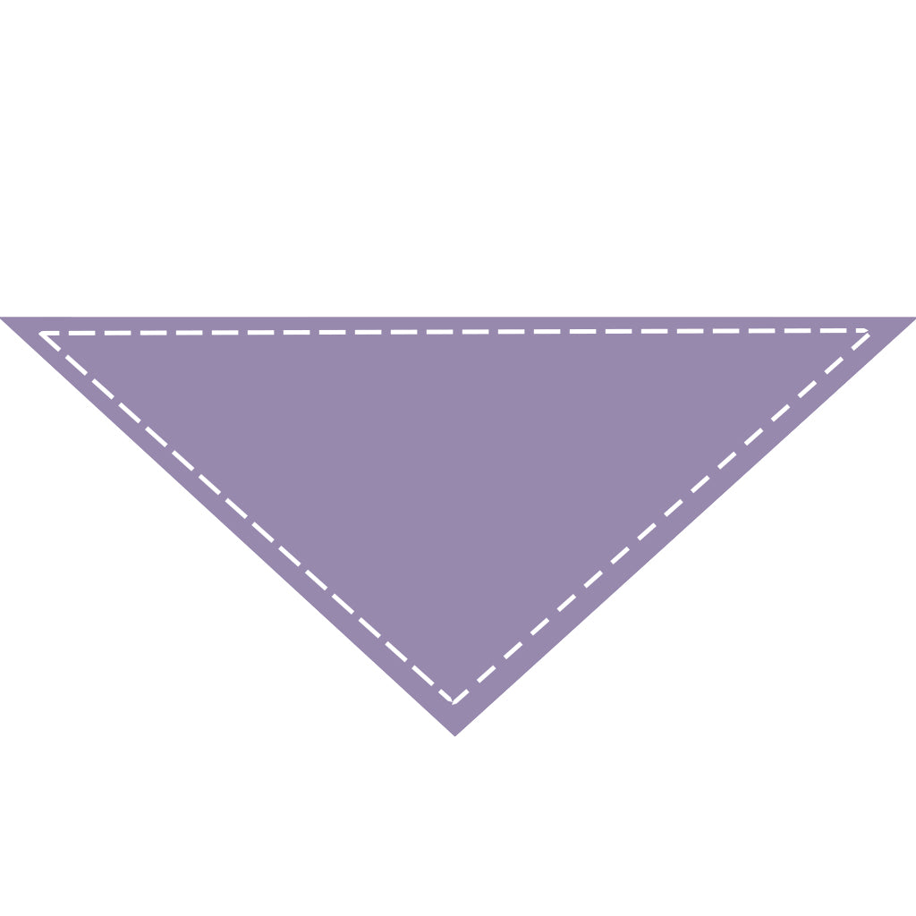Moreloveu custom solid color purple dog bandana with marked customizable print area on white background