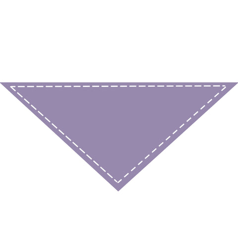 Moreloveu custom solid color purple dog bandana with marked customizable print area on white background