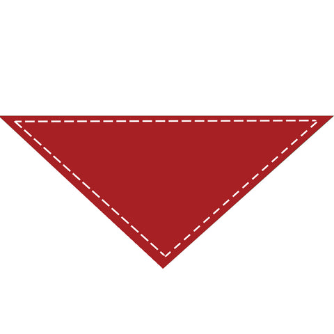 Moreloveu custom solid color red dog bandana with marked customizable print area on white background
