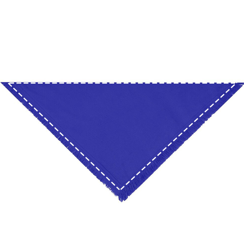 Moreloveu solid color dog bandana in blue, flat display with customizable area for personalization