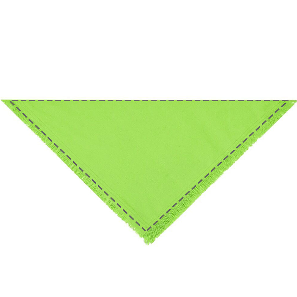 Moreloveu solid color dog bandana in green, flat display with customizable area for personalization