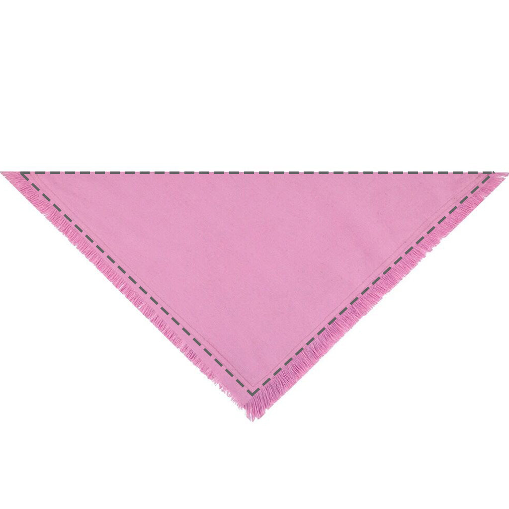 Moreloveu solid color dog bandana in pink, flat display with customizable area for personalization