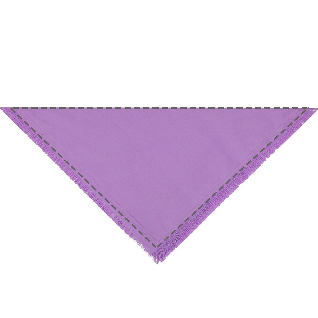 Moreloveu solid color dog bandana in purple, flat display with customizable area for personalization