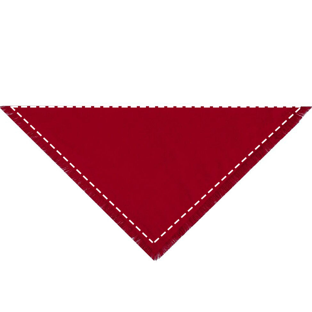 Moreloveu solid color dog bandana in red, flat display with customizable area for personalization