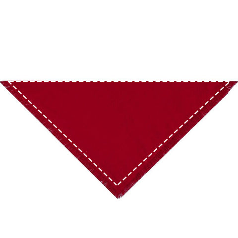 Moreloveu solid color dog bandana in red, flat display with customizable area for personalization