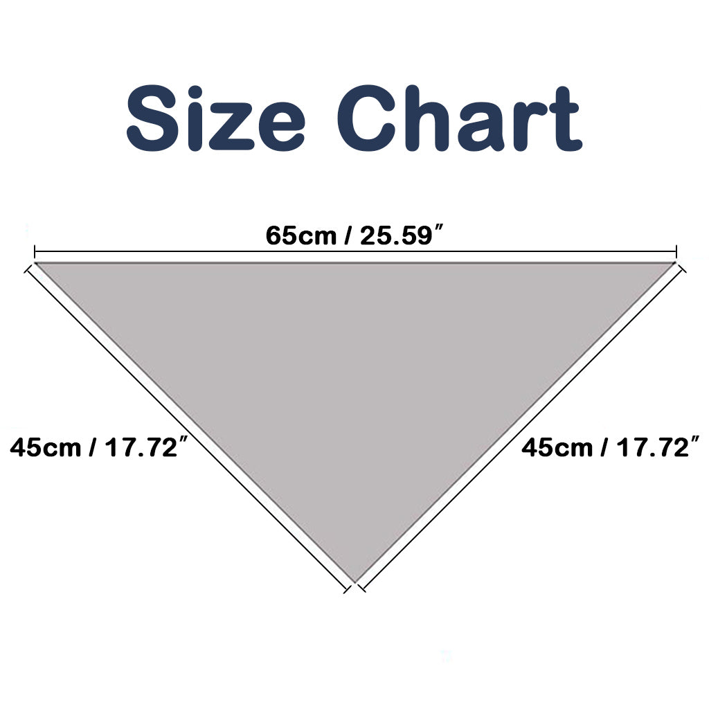 Size chart for Moreloveu custom solid color dog bandana with fringe – personalized pet scarf