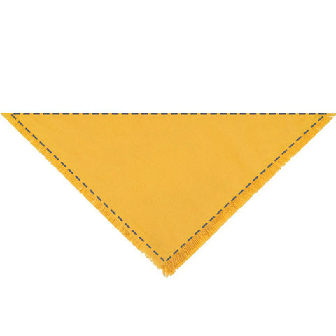 Moreloveu solid color dog bandana in yellow, flat display with customizable area for personalization